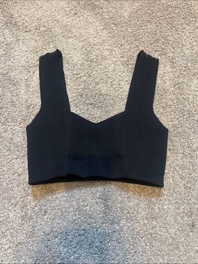 A.L.C. Black Structured Cropped Tank Top